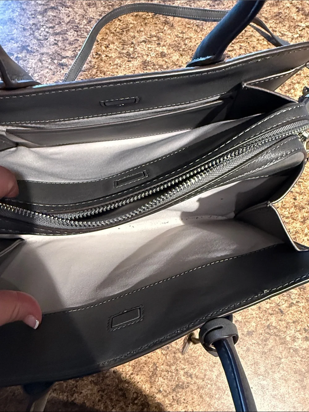 Michael Kors Dark grey MK Embossed Satchel